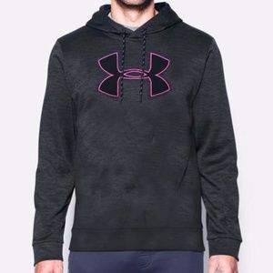 NWT Under Armour Men's Armour Fleece Big Logo Hoodie- Size XL Gray